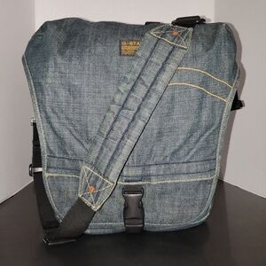 Y2K G-Star Raw Denim Backpack Utility Streetwear Laptop Bag Vintage Style